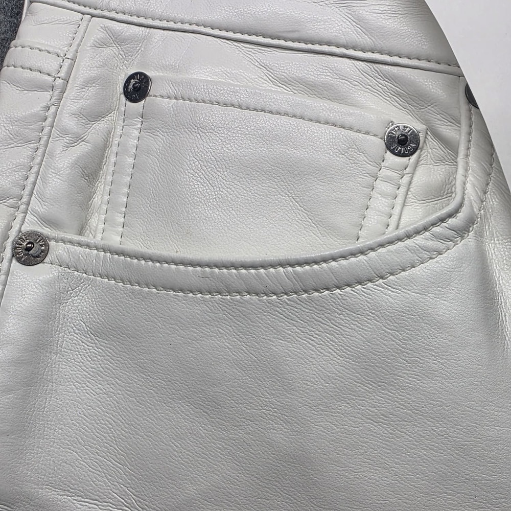 AGOLDE 90's Pinch Waist Recycled Leather Straight Leg Pants Wisp 29 - Picture 4 of 8